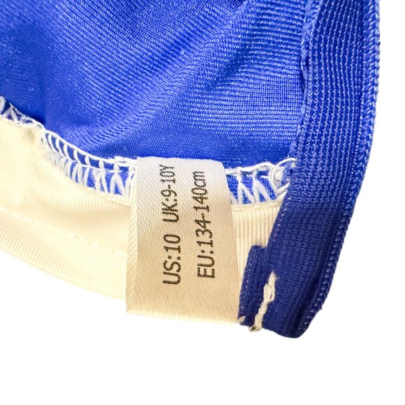 Girls Dance Cheerleading Dress Blue Sequin Ballet Costume Performance Outfit - Picture 5 of 5